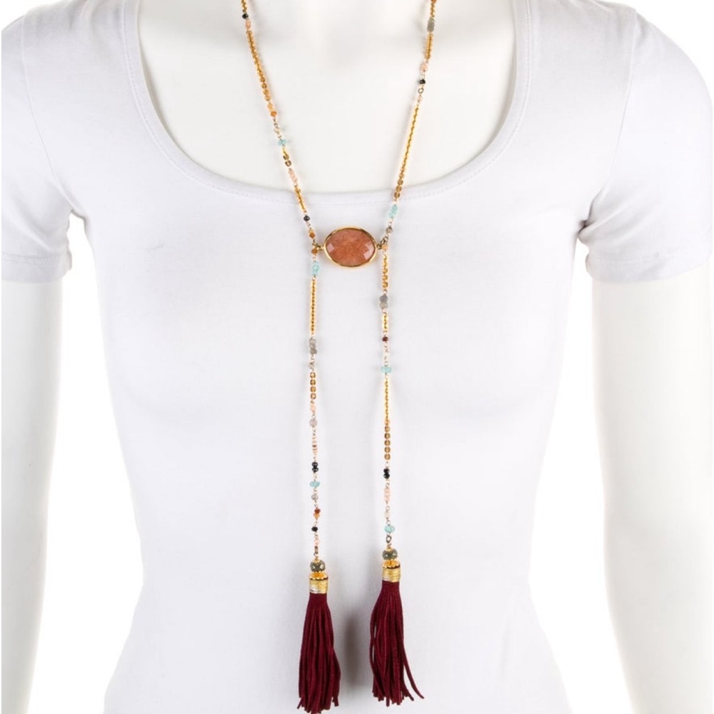 NIB Gas Bijoux bead and front multicolor necklace